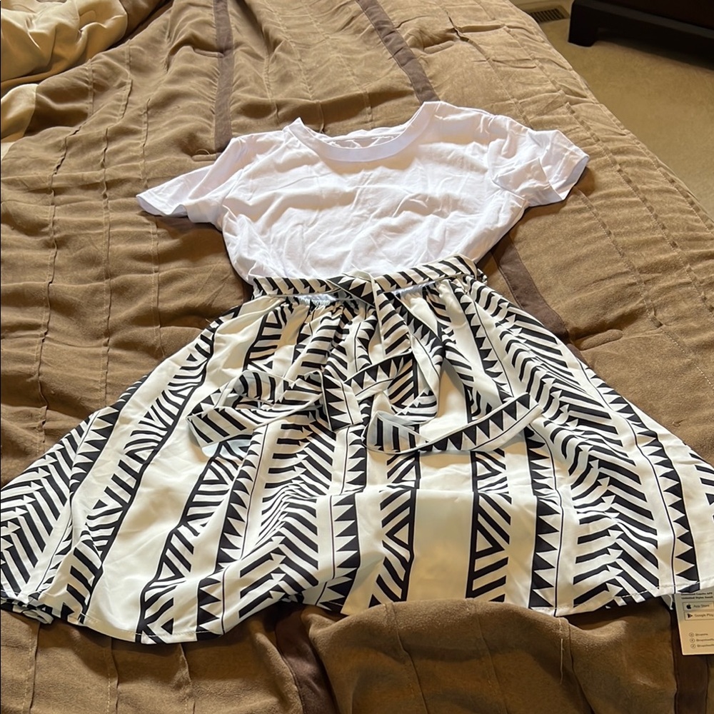 Stylish White and Black Kids Dress